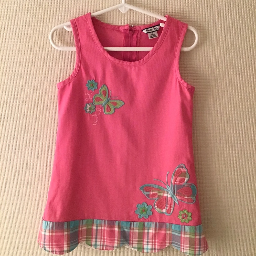Hartstrings Pink Butterfly Dress Size 4